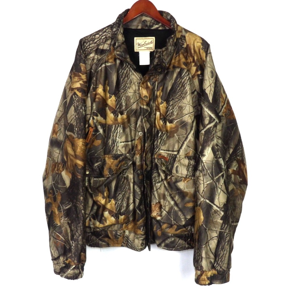 WOOLRICH Vintage Zip-Up Real Tree Camouflage Insulated Lined Jacket Men's‎ XXL
